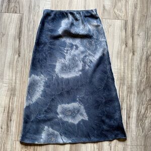 Blue Midi Slip Skirt for Casual Resort Wear